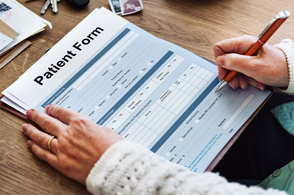 Ophthalmology Associates patient registration forms for eye care appointments, medical history, and HIPAA documentation